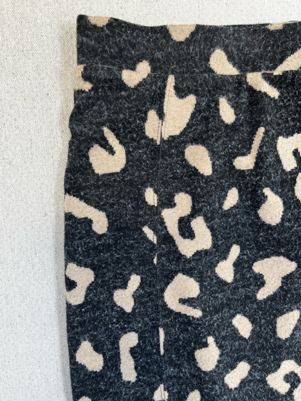 Anthropologie Black and Cream Leopard-Print Pencil Skirt - Picture 3 of 10
